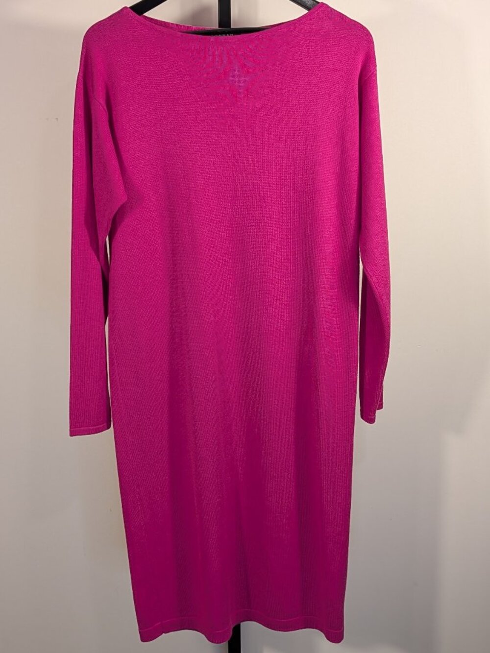 Lauren Ralph Lauren 70% Silk Sweater Dress Magenta Pink | Long Sleeve | Sz M